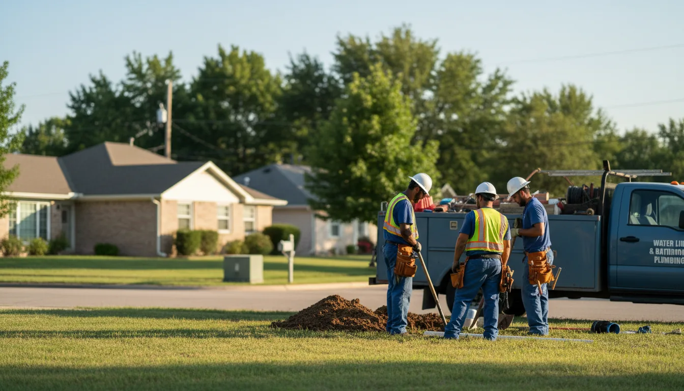 Residential water line and bathroom plumbing service in Roby, MO